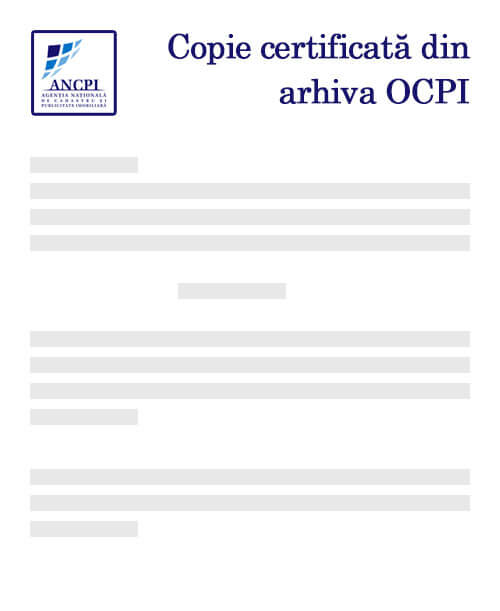 Document Copie certificată din arhiva OCPI